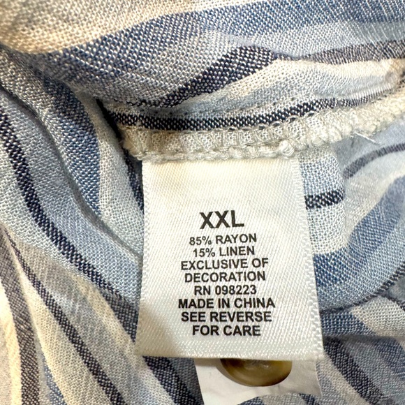 Magellan Outdoors Relaxed Shirt Blue Striped Button Down size XXL - Picture 10 of 12